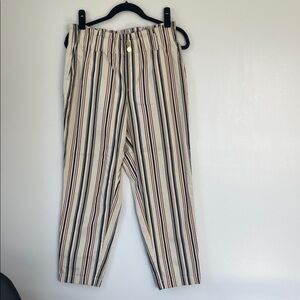 LOFT Women's Striped Chinos - Black, White, Tan